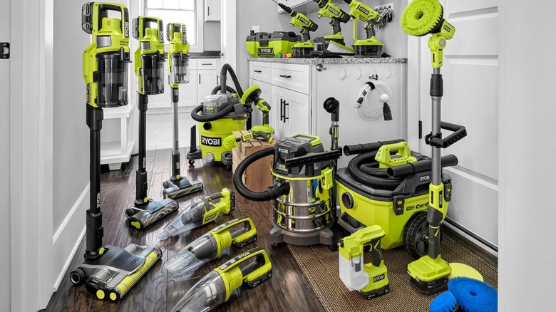 Various Ryobi cleaning tools