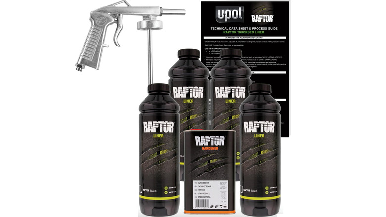 U-POL Raptor Black Urethane Spray-On Truck Bed Liner Kit with Free Spray Gun