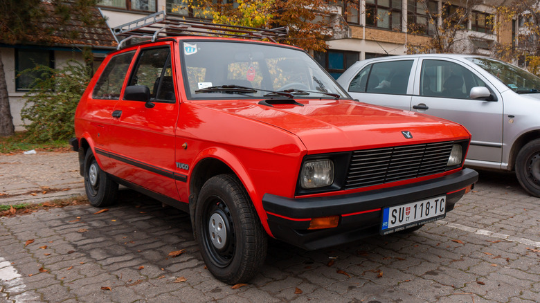 Yugo hatchback in red