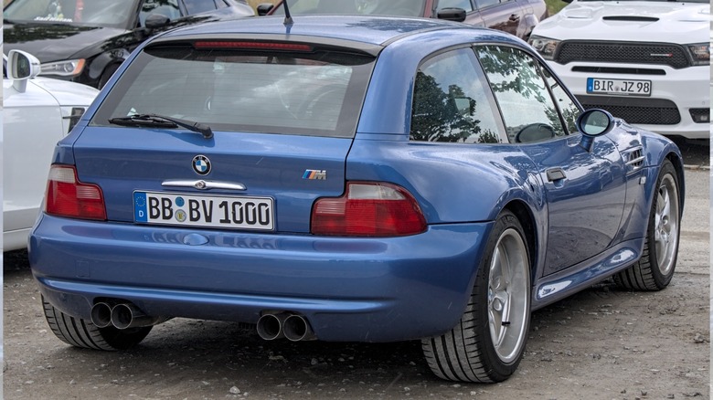 a blue BMW Z3 M Coupe