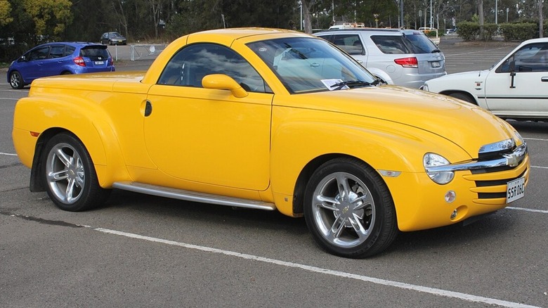 A 2006 Chevy SSR (Super Sport Roadster) in a parking lot