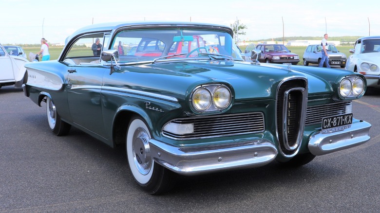 a Ford Edsel Pacer in a vintage car show