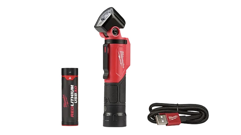 Milwaukee USB Pivoting Flashlight with battery and USB cable