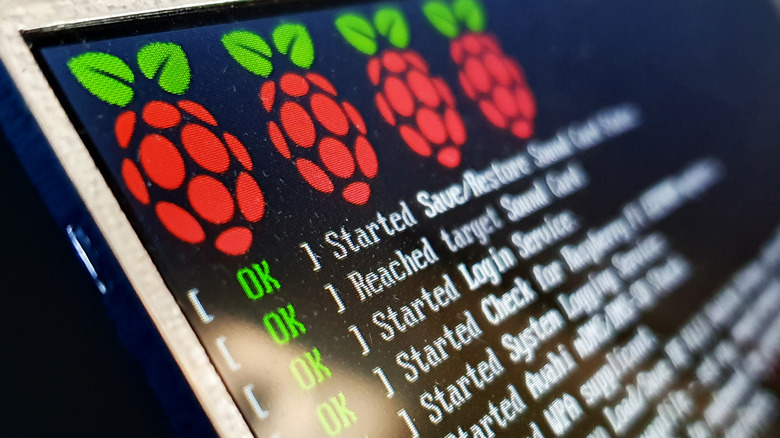 Raspberry Pi code close up