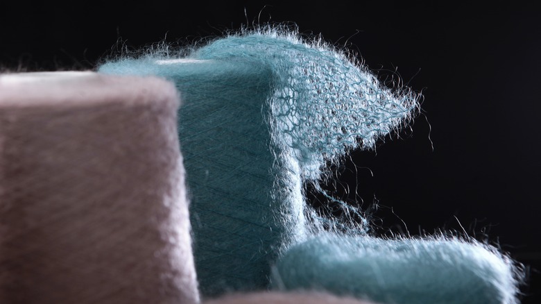 Close up of yarn