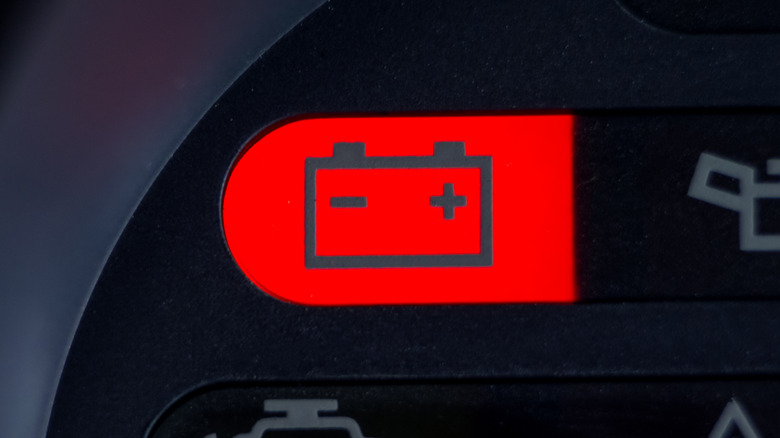 Battery light illuminated on dashboard