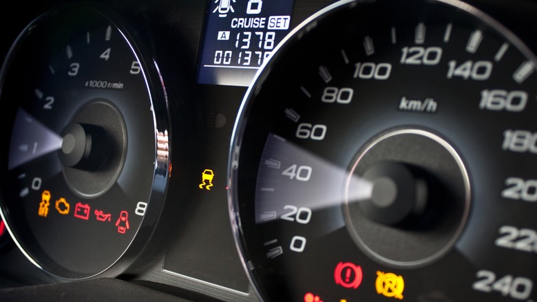 speedometer and tachometer of a vehicle