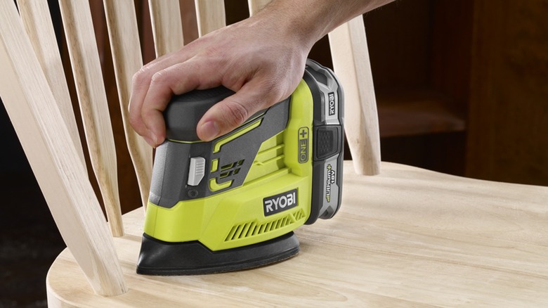 using ryobi corner sander