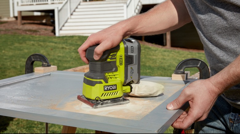 using ryobi sheet sander