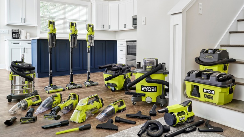 Ryobi vacuum collection inside house