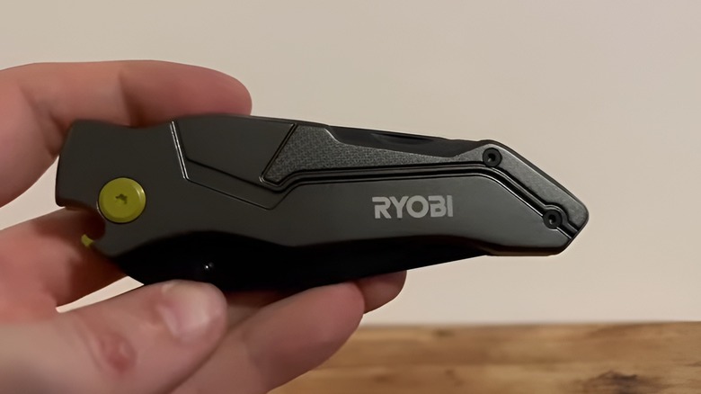 Holding Ryobi knife