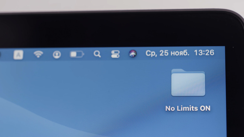 close-up of MacBook menu bar