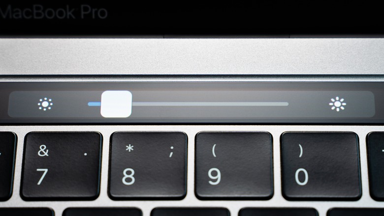 brightness slider on MacBook Touch Bar