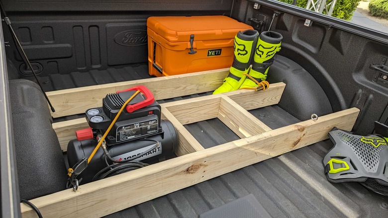 Ford F-150 bed wooded divider homemade