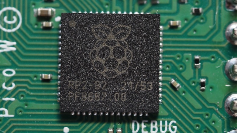 Raspberry Pi chip close up