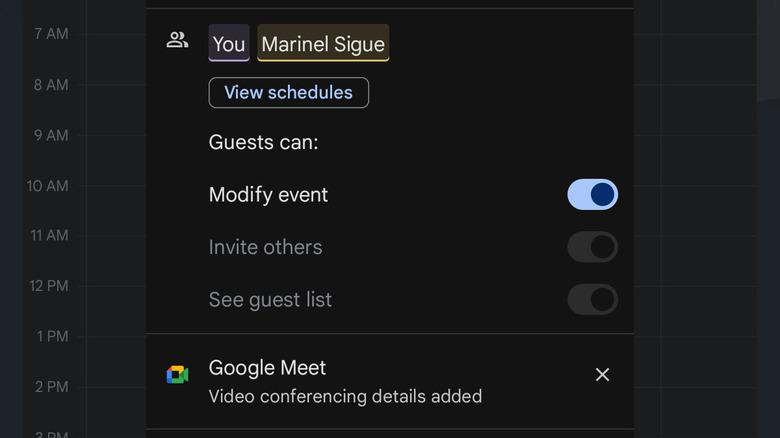 Google Calendar modify event for guests