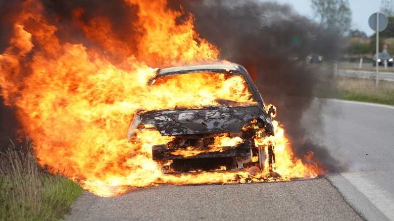 Car on fire