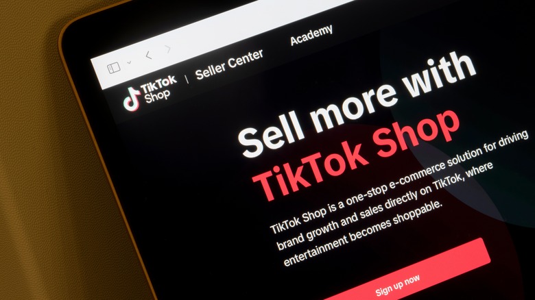 Laptop showing TikTok shop