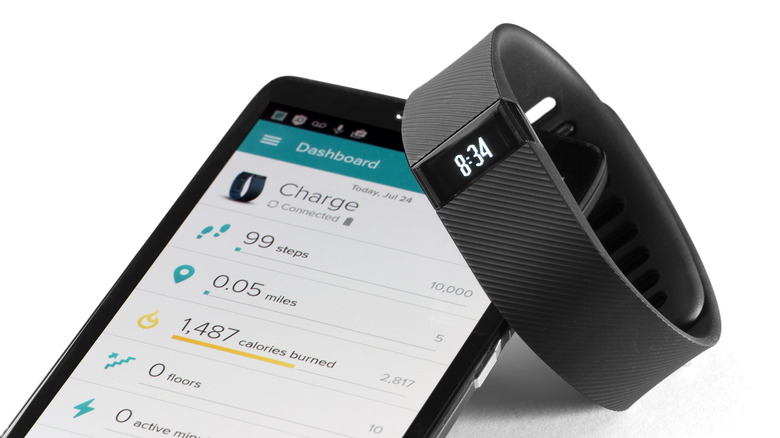 FitBit leaning on smartphone