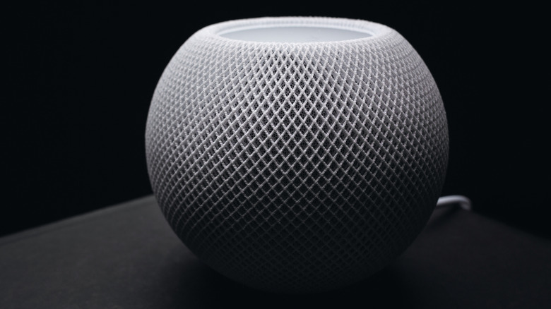 white Apple HomePod mini