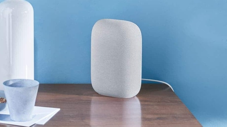 Google Nest Audio speaker on table