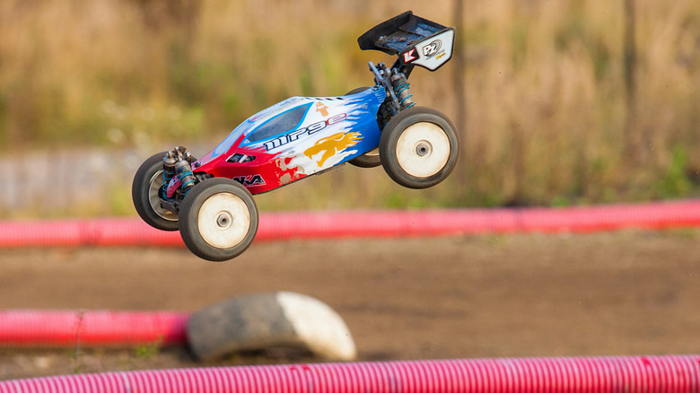 RC car in mid-air