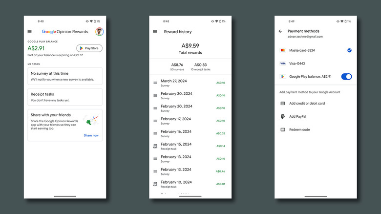 Google Opinion Rewards app on Android