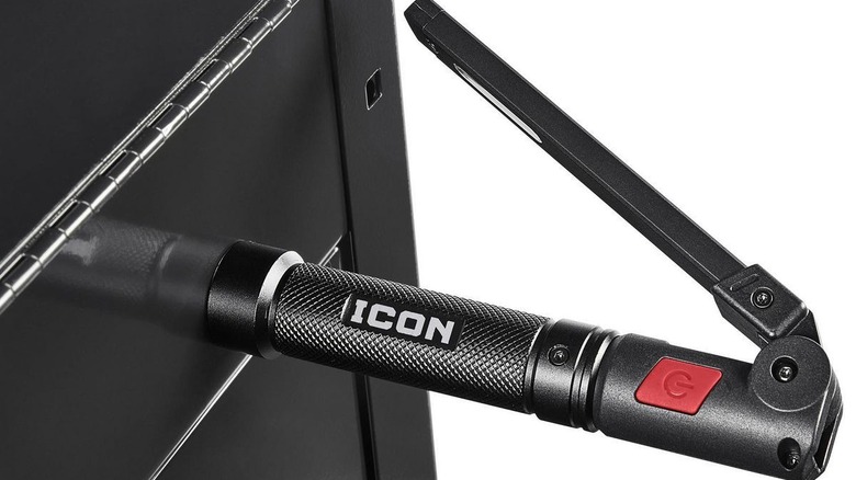 Icon LED Rechargeable Magnetic Handheld Foldable Slim Bar Work Light adhered to metal surface