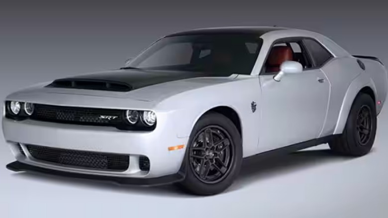 A gray Dodge Challenger SRT Demon 170