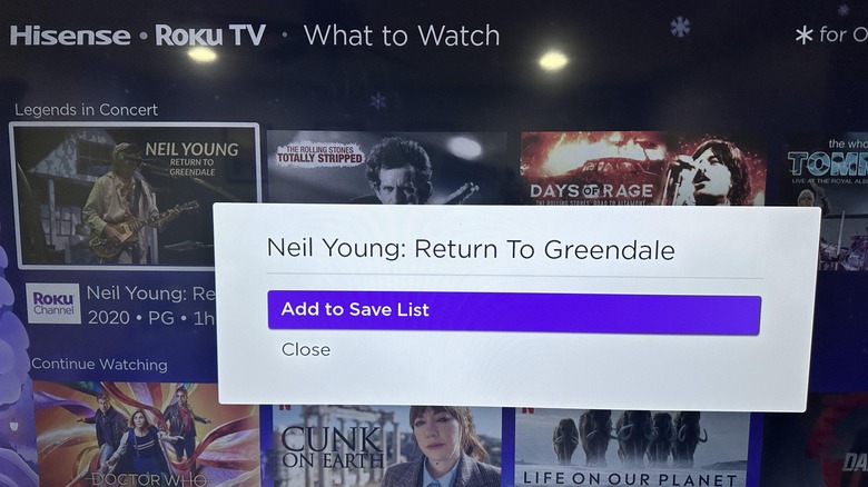 Roku What To Watch Save List
