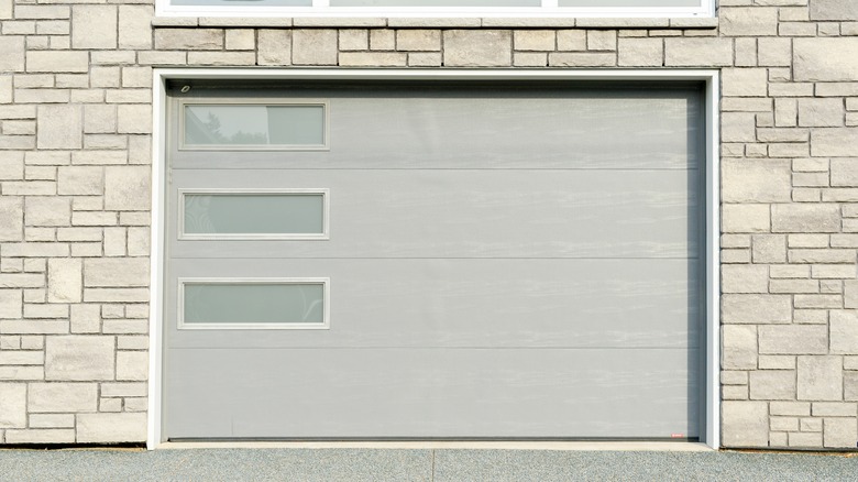 Garage door in the daytime