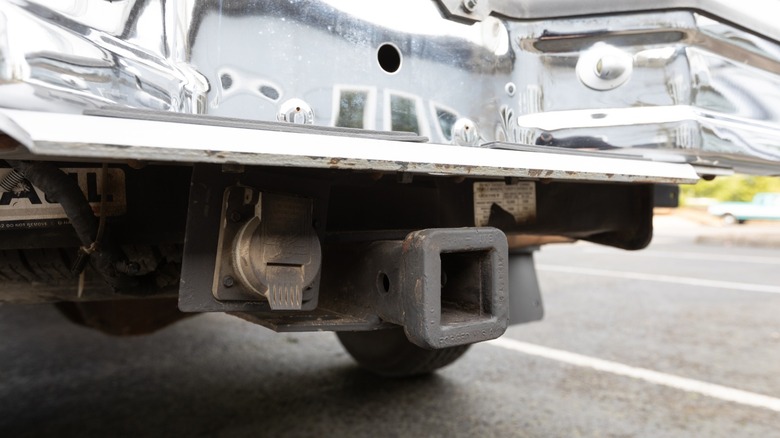 a closeup image of a hitch receiver