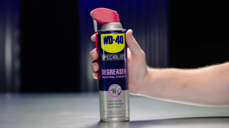 person holding WD-40 Specialist Degreaser