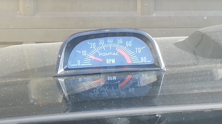 Pontiac GTO hood-mounted tachometer