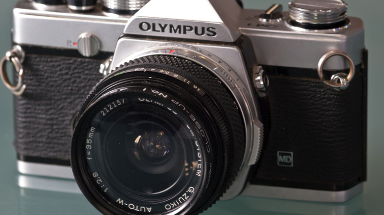 Olympus OM-1 camera with 35mm lens