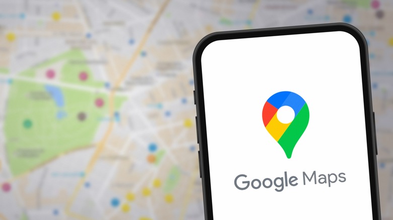 Google Maps on smartphone map background