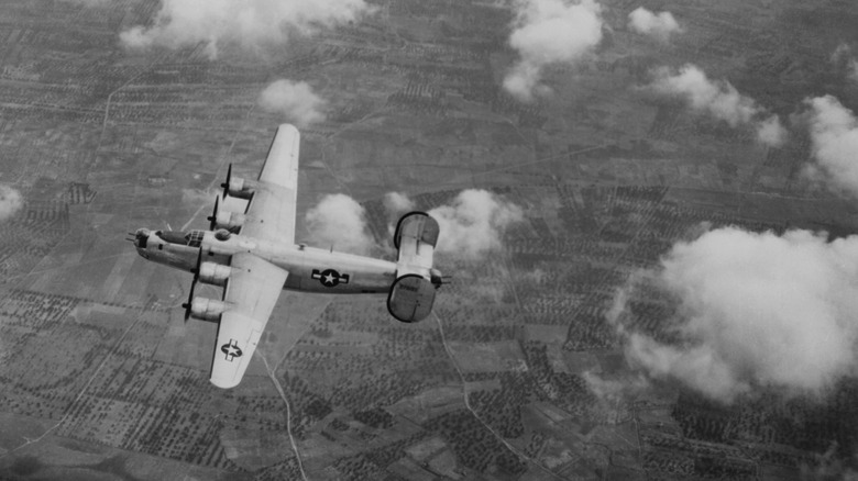 B-24 Bomber flying, 1943