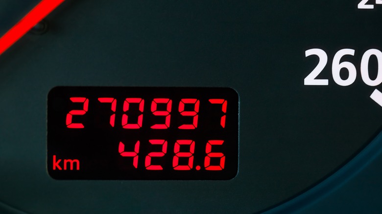 An odometer showing 270k miles