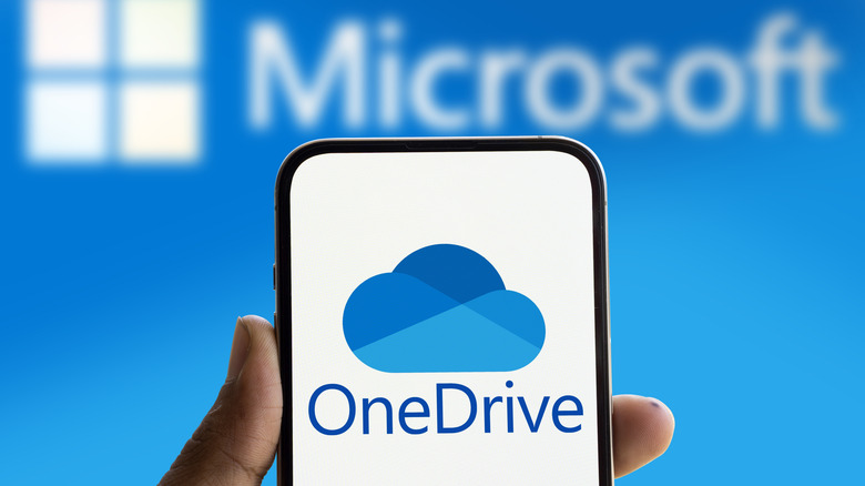 OneDrive logo on smartphone screen