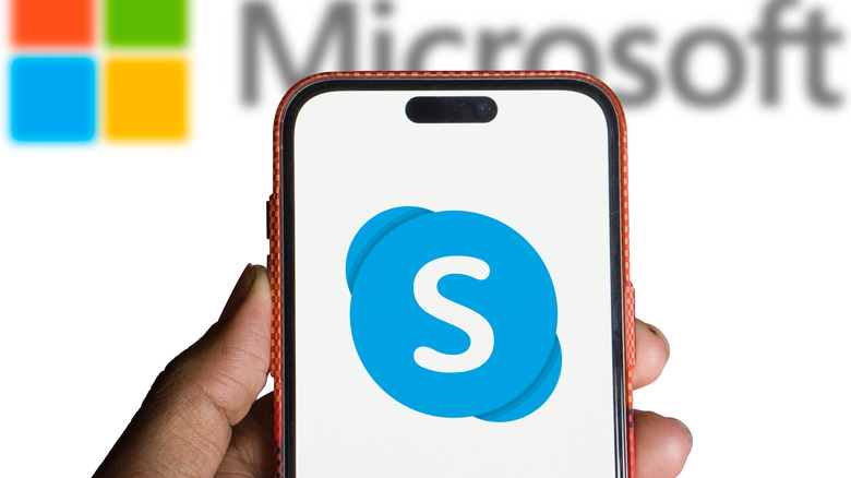 Skype logo on smartphone