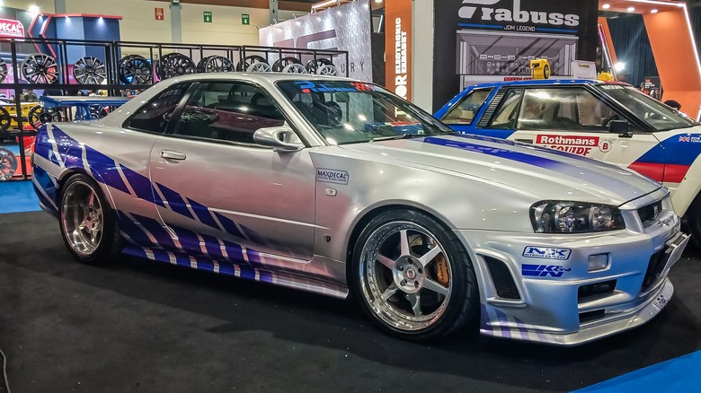 1999 Nissan Skyline GT-R R34 replica on display