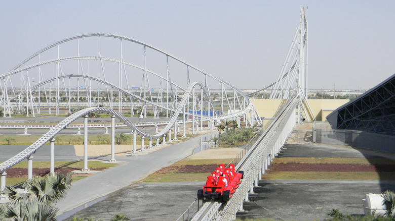 The Formula Rossa roller coaster at Ferrari World Abu Dhabi.