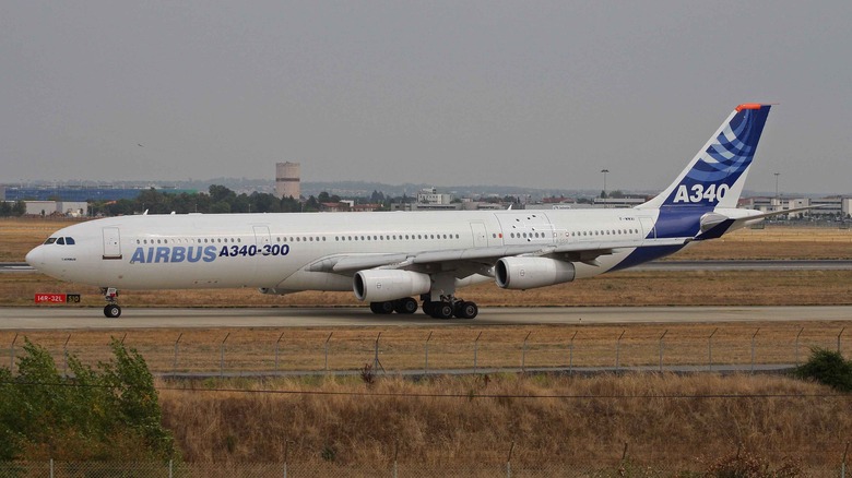 Airbus A340-300 on the runway