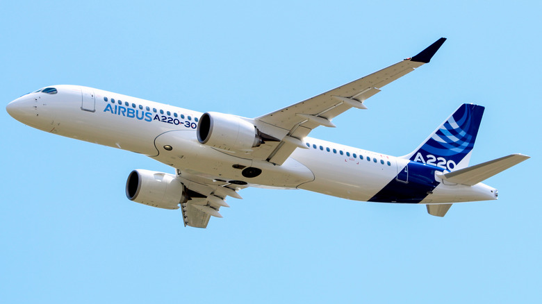 Airbus A220 in flight