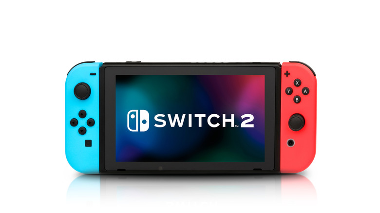 Nintendo Switch with the words Switch 2 onscreen