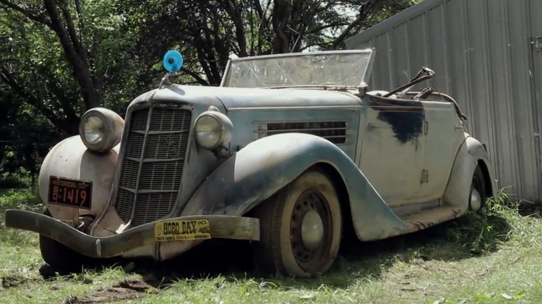 1935 Auburn Phaeton 653 outside the shed it had been in for decades in South Dakota.