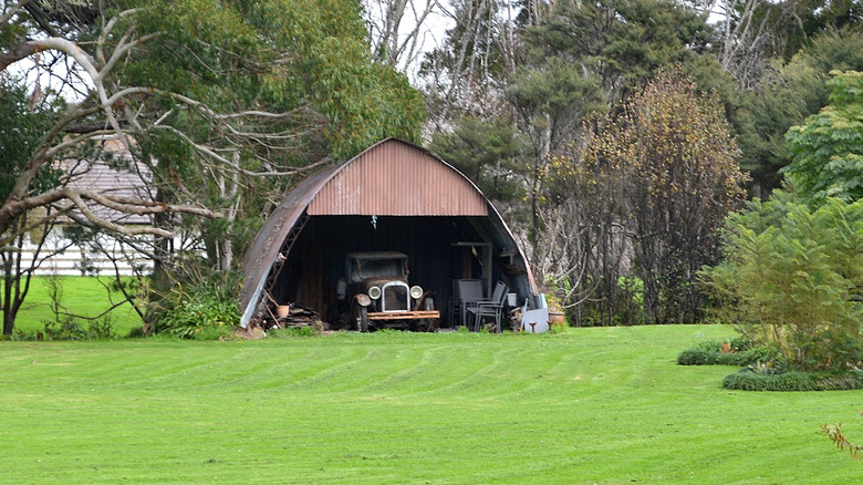 1924 Dodge Truck sitting in a barn in a field in Stillwater, New Zealand.