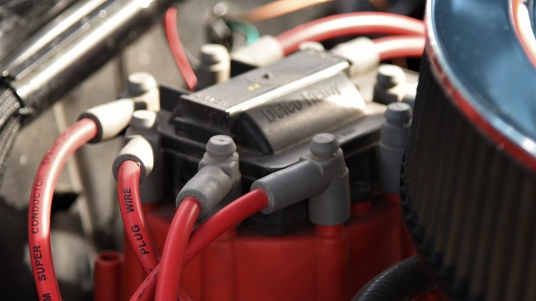 close-up of distributor cap