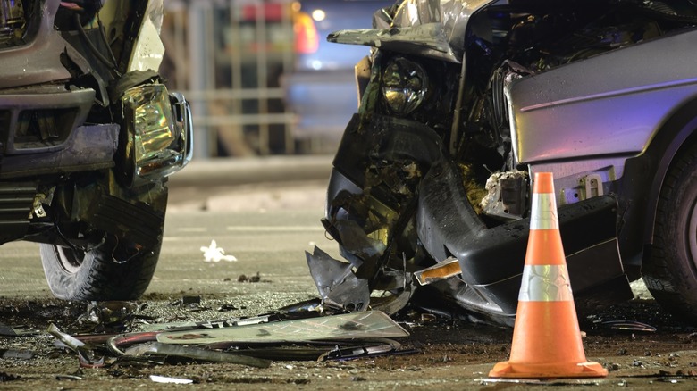 Two cars after a crash