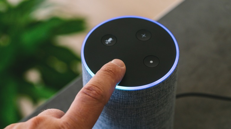 Amazon Echo being used